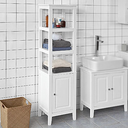 SoBuy FRG205-W Meuble Colonne de Salle de Bain Armoire Toilette haute Blanc 