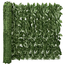 vidaXL Écran de balcon avec feuilles vert foncé 200x75 cm