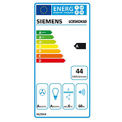 Hotte décorative inclinée 80cm 430m3/h noir - LC85KDK60 - SIEMENS