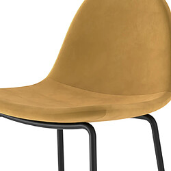 Avis Rendez Vous Deco Chaise pour îlot central Henrik en velours jaune 65 cm (lot de 2)