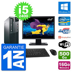 PC Lenovo M81 SFF Ecran 22" Intel i5-2400 RAM 16Go Disque 500Go Windows 10 Wifi · Occasion 