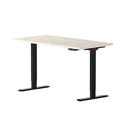 ELEVA Bureau assis debout effet bois blanc 120x70x3cm 