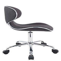 Avis Decoshop26 Tabouret de travail sur roulettes hauteur réglable et pivotant en tissu gris foncé pieds métal chromé TABO10184