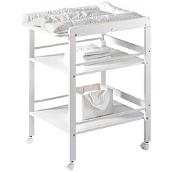 Schardt Table à langer 2 étagères pin massif blanc Wrap L 72 x H 91 x P 57 cm