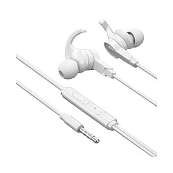 LUUCOZK Écouteurs intra-auriculaires filaires 3,5 mm/Type-C avec micro pour le sport-Blanc 