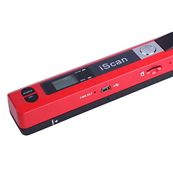 Wewoo Scanner portable rouge portatif de HandHeld de document mobile d'iScan01 avec l'affichage à LED, capteur d'image de contact d'A4, appui 900DPI / 600DPI / 300DPI / PDF / JPG / TF