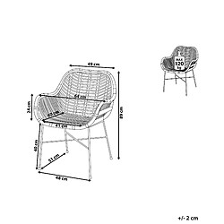 Avis Beliani Chaise de salle à manger Rotin Marron CANORA