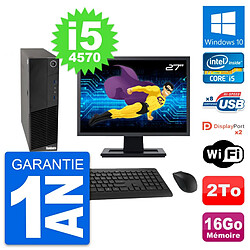 PC Lenovo M83 SFF Ecran 27" Core i5-4570 RAM 16Go Disque Dur 2To Windows 10 Wifi - Occasion