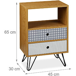 Helloshop26 Petite armoire avec tiroirs rétro vintage salon et entrée 65 cm MDF acier 13_0001965 