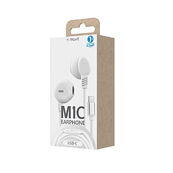 Avis Muvit Kit Piéton M1C Semi Intra-auriculaires Type C avec Microphone Blanc