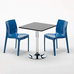 Avis Grand Soleil Table Noir et 2 Chaises Colorées Polypro