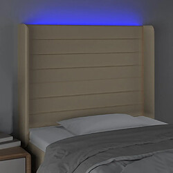 Acheter Maison Chic Tête de lit scandinave à LED,meuble de chambre Crème 83x16x118/128 cm Tissu -MN67015