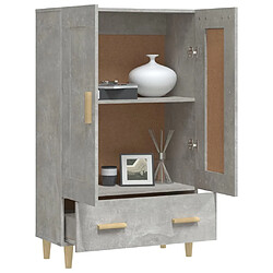 Avis vidaXL Buffet haut Gris béton 70x31x115 cm Bois d'ingénierie