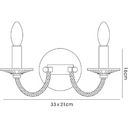 Avis Luminaire Center Applique murale Elena avec interrupteur 2 Ampoules doré/cristal