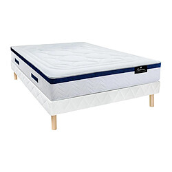 Vente-Unique Ensemble 160 x 200 cm sommier + matelas ressorts ensachés et mémoire de forme ép.30cm - MARQUIS de PALACIO 