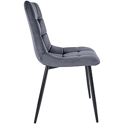 Acheter Decoshop26 Lot de 4 chaises de salle à manger style moderne et confortable en tissu velours gris foncé et métal noir 10_0001782