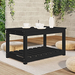 Avis Maison Chic Table de jardin | Table d'extérieur noir 82,5x50,5x45 cm bois massif de pin -GKD45822