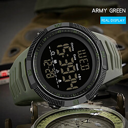 Avis Universal Montre militaire à la mode 50 mètres montre sportive imperméable Montre électronique pour homme 6014 | Montre numérique (vert)