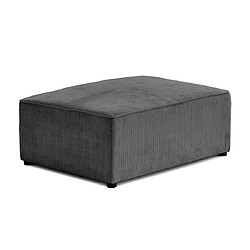 Bestmobilier Topaze - pouf - en velours côtelé plat Topaze - pouf - en velours côtelé plat - Gris