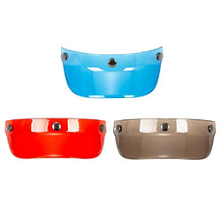 3x Casque de Motos Bouclier de Crête Visage Ouvert Rétro Pare-soleil Protecteur de Remplacement W / 3 Snap Résistant Aux Rayures pour 3/4 Casques