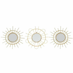 Paris Prix Lot de 3 Miroirs en Rotin Fixation Mur 28cm Naturel