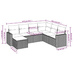 Avis vidaXL Salon de jardin avec coussins 7 pcs gris résine tressée