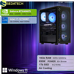 Sedatech PC Gamer • Intel i7-12700KF • RTX4060Ti • 16Go RAM • 1To SSD M.2 • Windows 11