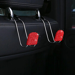 Avis 2x Crochets Universels D'appuie-tête De Voiture Automatique En Métal Bling Hanger Rouge