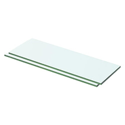 vidaXL Panneaux d'étagère 2 pcs Verre Transparent 50 x 12 cm 