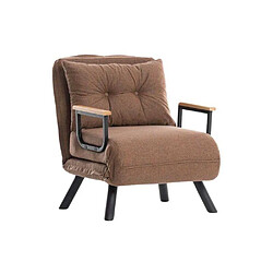 Hanah Home Fauteuil convertible en lin Sando marron clair.