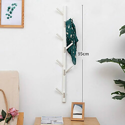 Wewoo Crochet mural en bois de bambou manteau stand support de suspension de de cintre de vêtementsstyle 11 crochets couleur blanche 