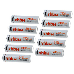 vhbw 10x Piles rechargeables AA Mignon avec prise micro-USB (650mAh, 3,7V, Li-ion) 