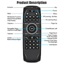 Acheter Universal G7V PRO rétroéclairage clavier russe gyroscope 2.4G sans fil air souris Google Voice Remote G7 V PRO pour H96 Max Android TV Box PC | Télécommande