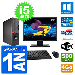 PC Fujitsu E720 DT Ecran 19" Intel i5-4570 RAM 4Go Disque 500Go Windows 10 Wifi - Occasion