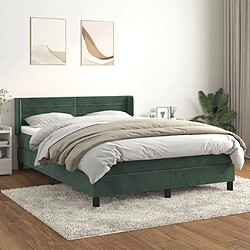 vidaXL Sommier à lattes de lit et matelas Vert foncé 140x200cm Velours 