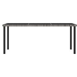 vidaXL Table à dîner de jardin Gris 180x70x73 cm Résine tressée