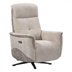 Inside 75 Fauteuil relax pivotant bi moteur BLOOM tissu maillé beige & moka 