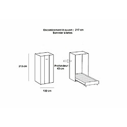 Avis Inside 75 Lit escamotable VANIER décor chêne façade blanche couchage 120 x 200 cm