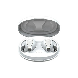 LUUCOZK Écouteurs stéréo sans fil HiFi avec boîtier de chargement XY-5 Casque Bluetooth 5.0 compatible - Blanc 