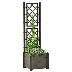 Maison Chic Jardinière,Bac à fleurs avec treillis - pot de fleur 43x43x142 cm PP Anthracite -GKD81667