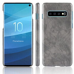 Etui en PU rude gris pour votre Samsung Galaxy S10 