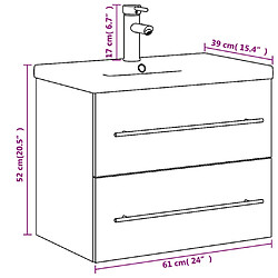 vidaXL Armoire lavabo de salle de bain avec bassin intégré blanc pas cher