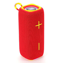 Yonis Enceinte Bluetooth 3D Stéréo Sans Fil LED Enceinte Bluetooth Portable 3D Stéréo Subwoofer LED Multicolore Anti-Poussière Autonomie 3h Rouge YONIS