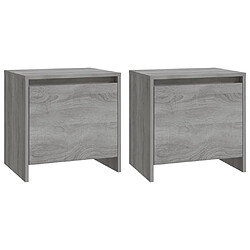 vidaXL Tables de chevet 2 pcs Sonoma gris 45x34x44,5cm bois ingénierie