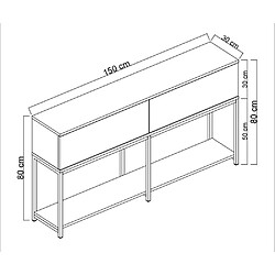 Avis Hanah Home Console en agglomeré et métal Lord noir et blanc.