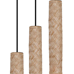 Sampa Suspension en escalier design Nala 132cm réglable métal et bambou LED