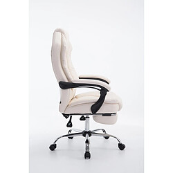 Avis Decoshop26 Fauteuil de bureau ergonomique en synthétique crème avec repose-pieds et accoudoirs BUR10377