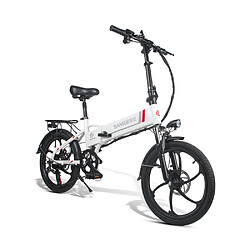 Acheter Vélo électrique SAMEBIKE 20LVXD30 - moteur 350W batterie 48V10AH autonomie 40KM freins à disque mécaniques - Blanc