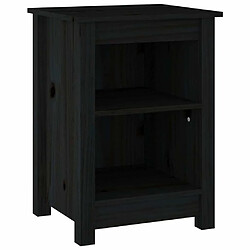 Maison Chic Table de chevet,Table de nuit,Table d'appoint pour salon Noir 40x35x55 cm Bois de pin solide -MN22728