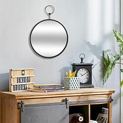 Avis Miroir Mural en Métal Home Gousset 30cm Noir